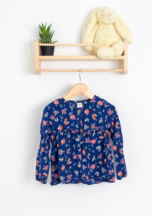Carter's 3 Navy blue with multicolored floral print Blouse