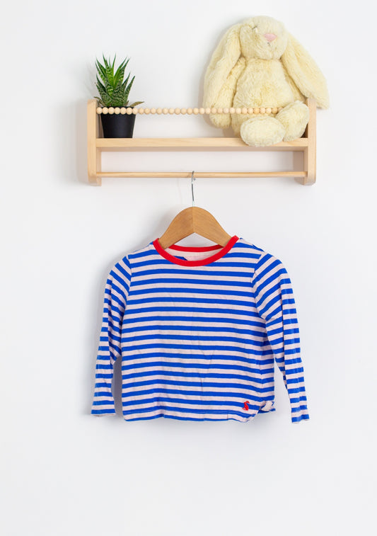 Joules Tee 3 Blue and white stripes with red trim Shirt