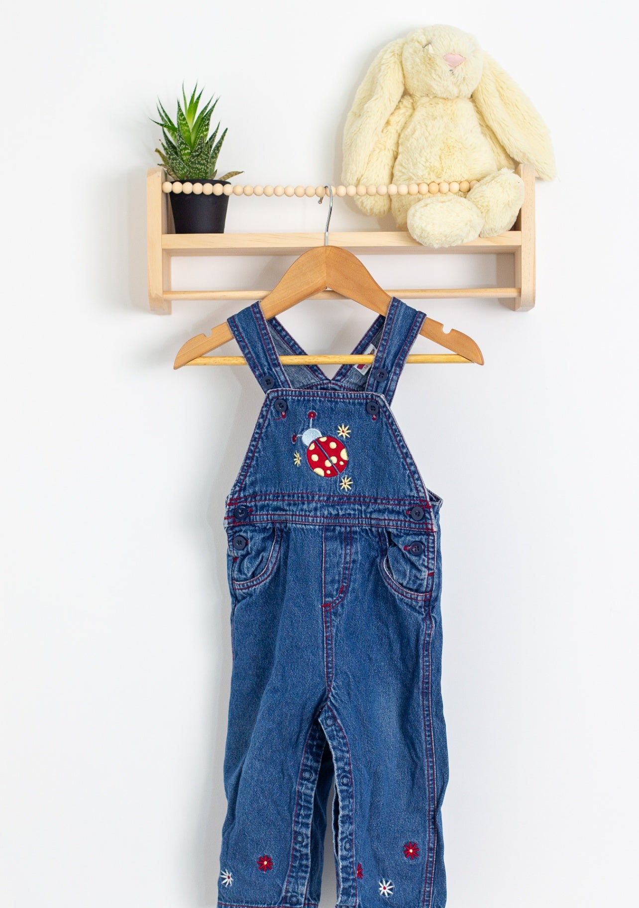 Vintage overalls with lady bug