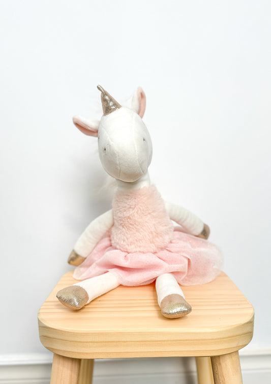 Coco Village Unicorn Plush Ballerina Pink, White, Gold