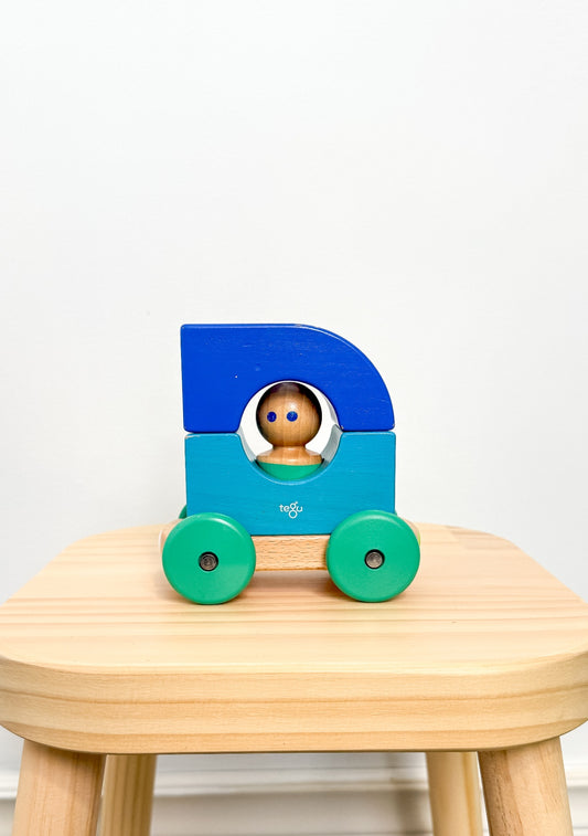 Tegu Wooden Magnetic Racer - Blue
