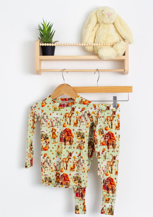 Glimmers 2T Multicolor Farm Pajamas
