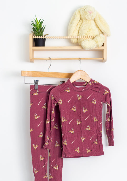 Moon Fruit 2T Burgundy Fawn Pajamas