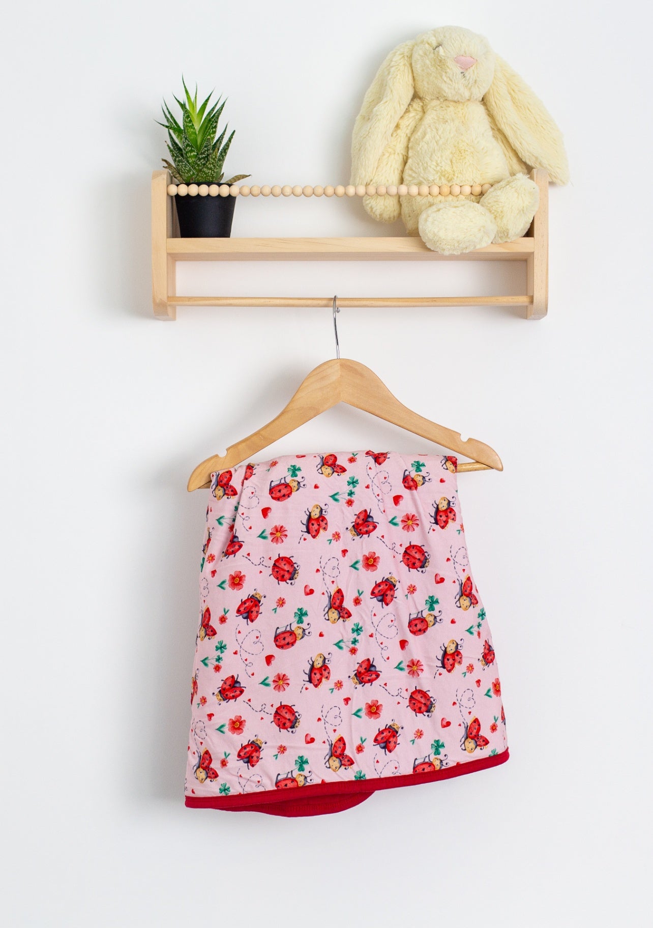Sleepy Sloth Mini Blanket Pink with Lady Bug