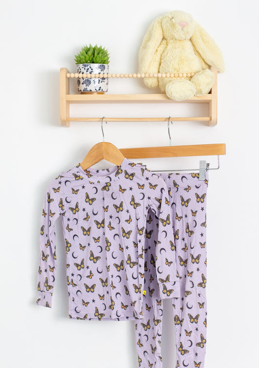 Moon Fruit 2T Lavender with butterfly and moon print 2 Piece Pajamas