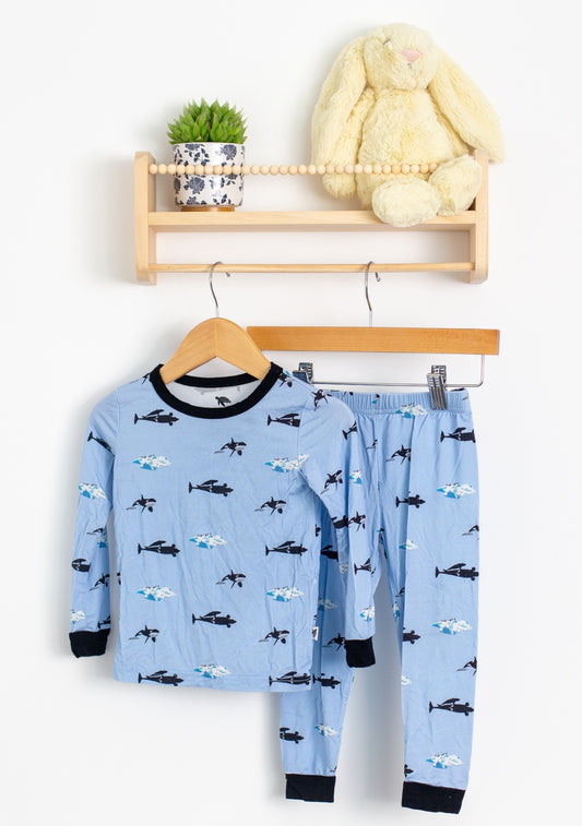 Little Ridley 2T Blue Whale and Shark Pajamas