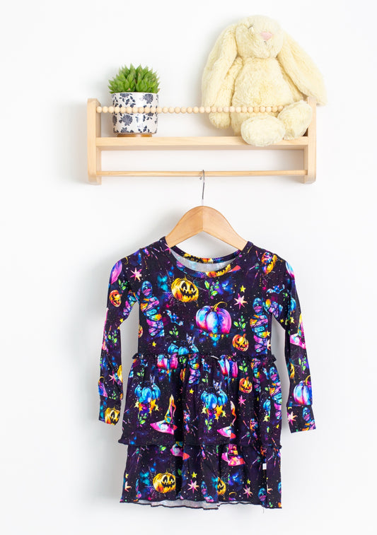 Glimmers 2T Peplum Top with Multicolooured Pumpkins