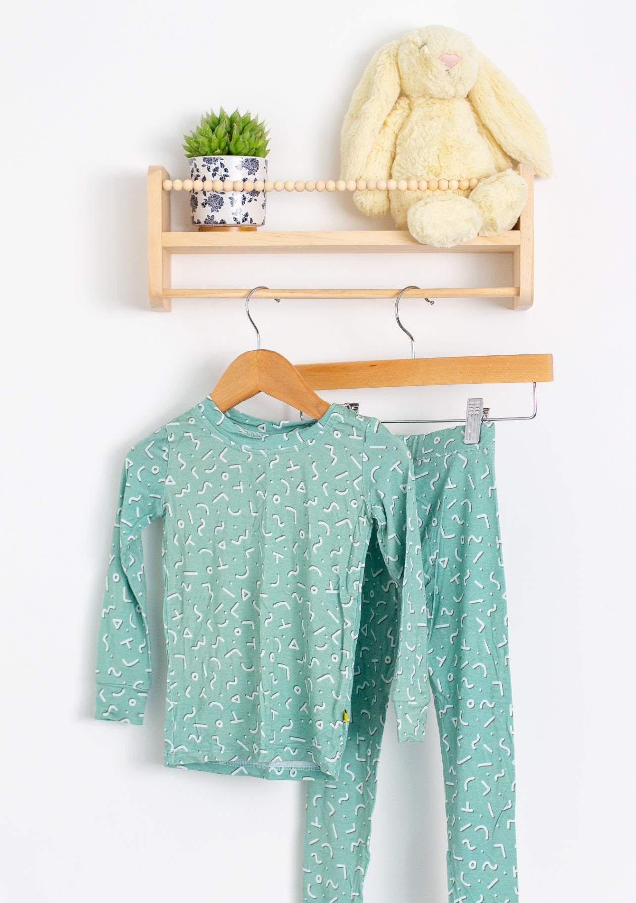 Moon Fruit 2T Alien Alphabet in Aloe Two Piece Jammies