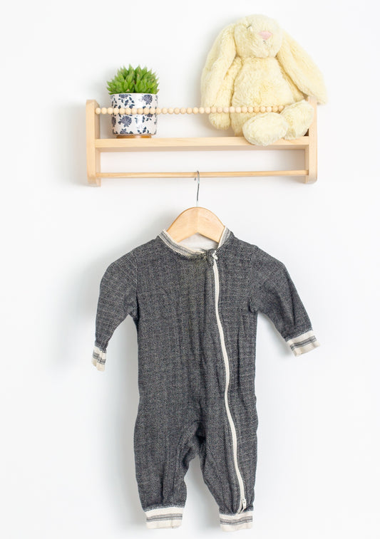 Juddlies 3-6M Cottage Collection | Baby Organic Cotton Playsuit: Bear Black (Play)