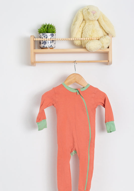 Cat & Dogma 6-12M Coral with Teal Accents Sleeper