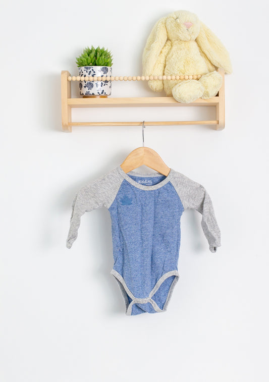 Juddlies 3 month Blue and Gray Long Sleeve Onesie