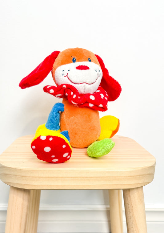 Multicoloured Baby Crinkle and Rattle Toy - Dog