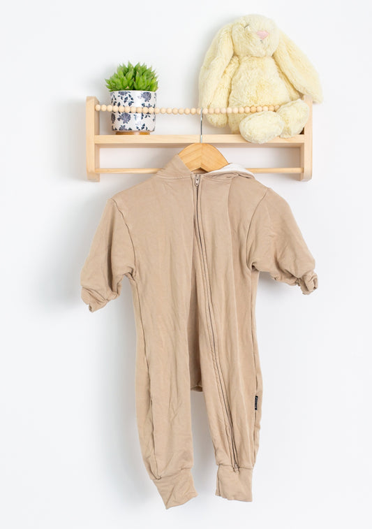 Belan.J 12-18M Hooded Zipper Jumpsuit - Oatmeal