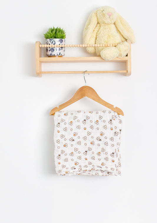 Petit Lem White Honeycomb Muslin Swaddle