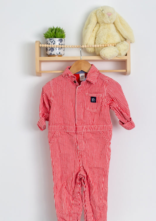 Baby B'Gosh 18M Retro Red and white Play Suit