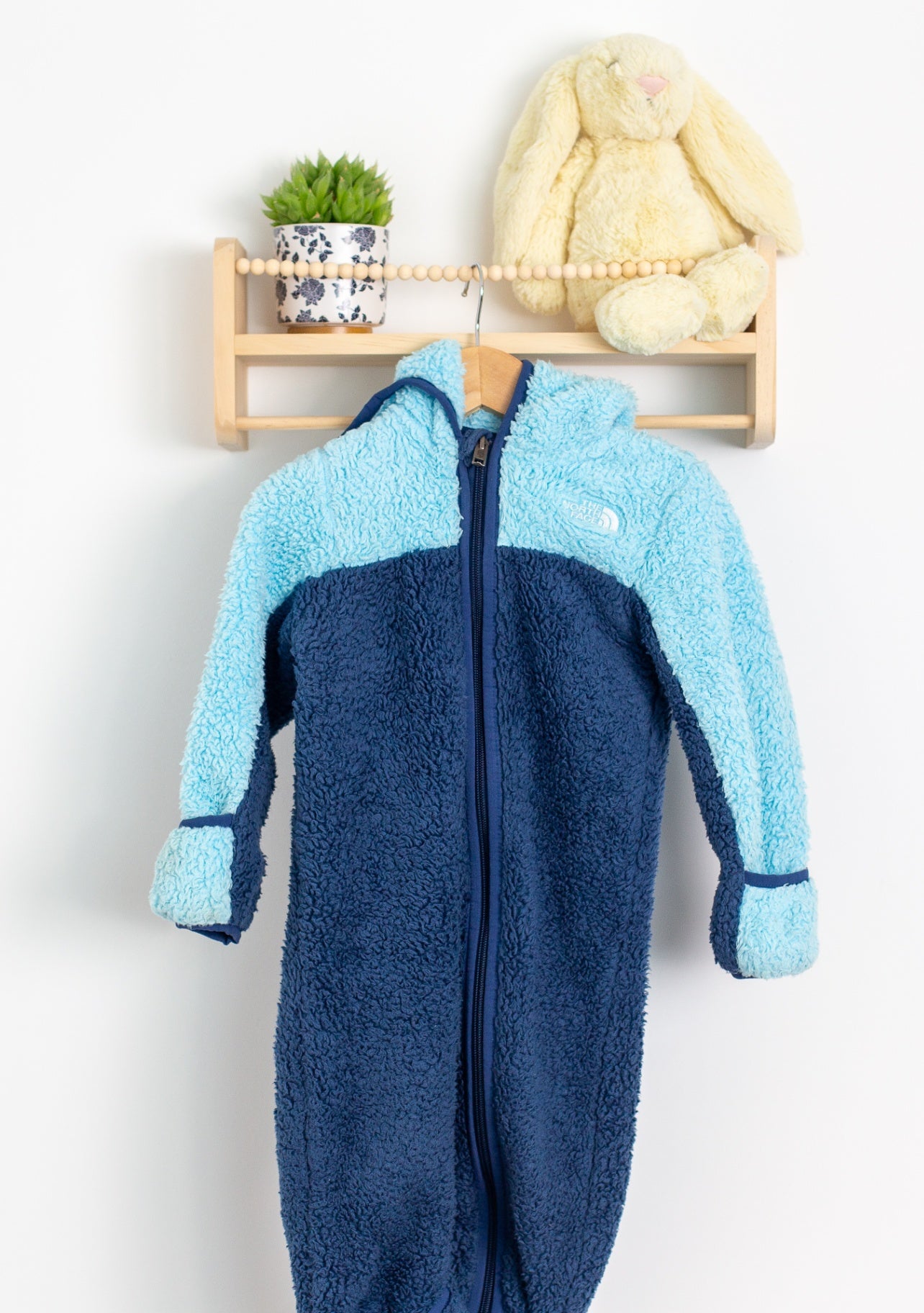 The North Face 12-18M Blue Bunting Suit with Bear Ears