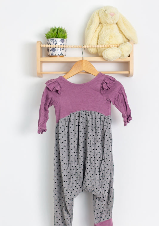 Sarah's Cloth 4T Purple and Gray Romper