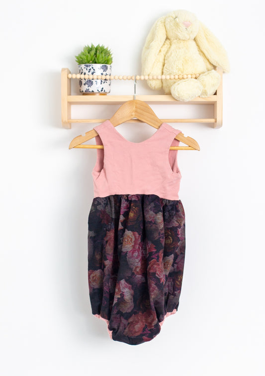 Sarah's Cloth 4T Pink and black with floral pattern
