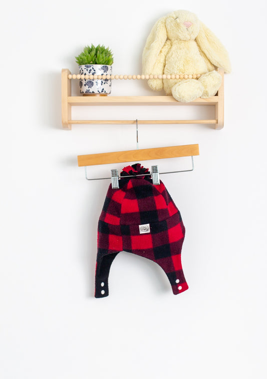 Dear and Dapper 1Y Red and Black Plaid Hat
