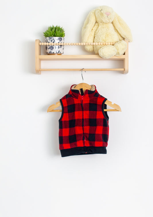 Carters 6M Red and black Fleece Vest