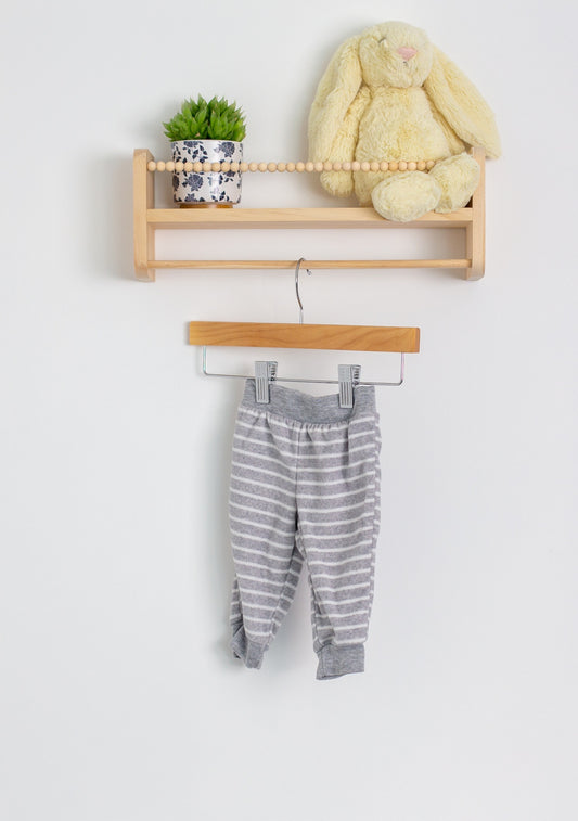 Carters 3-6M Gray with white stripes Fleece Pants