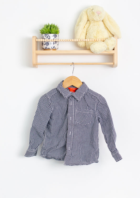 Joe Fresh 3T Black and white checkered Button Up