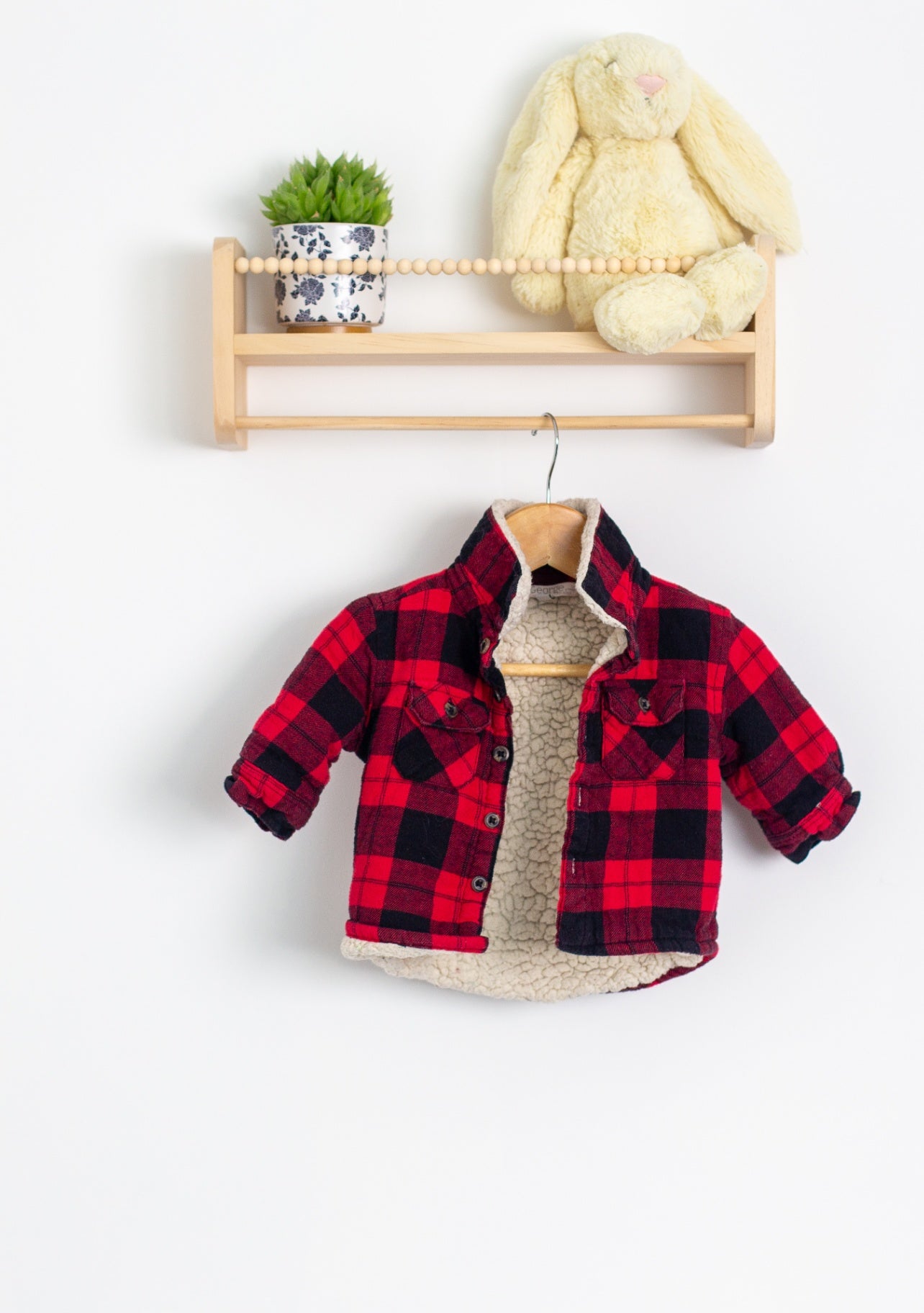 George 3-6M Red and black checkered pattern Jacket
