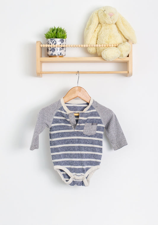 Baby Gap 3-6M Navy and Grey Henley (Play)