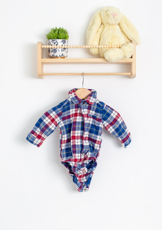 Carter's 6M Multicolor (Red, Blue, White) Flannel Shirt