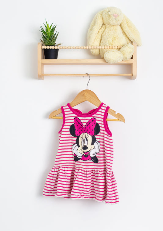 Disney 3 Pink and white striped with black and pink Minnie Mouse graphic
