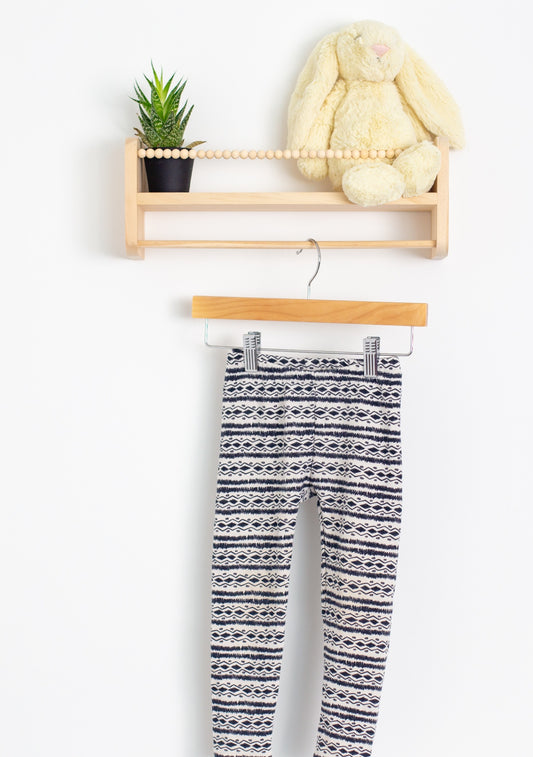 Gymboree 3T Navy and off-white Fleece Lined Leggings