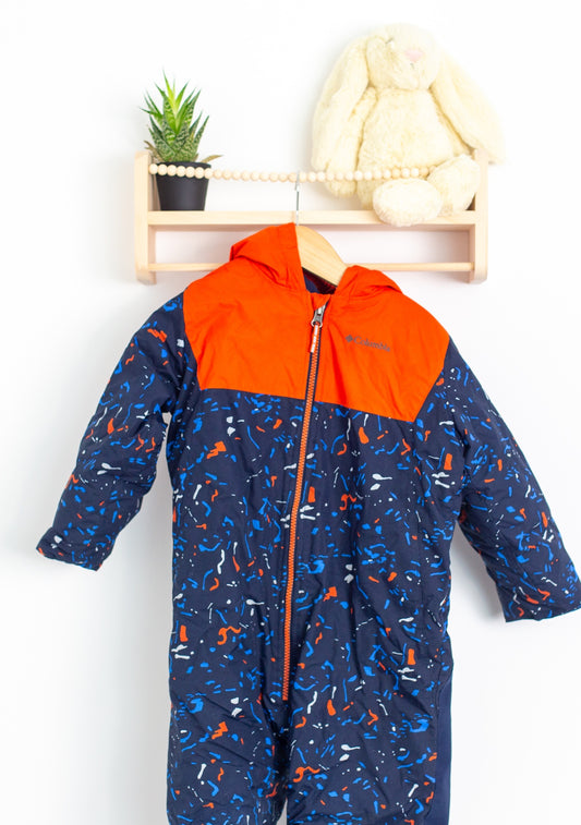 Columbia 4 Navy blue with orange accents Snowsuit