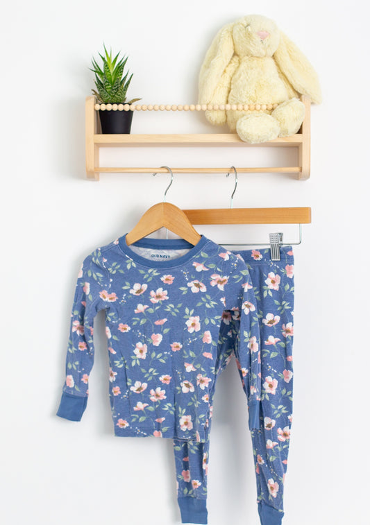 Old Navy 3T Blue Flower Pajamas
