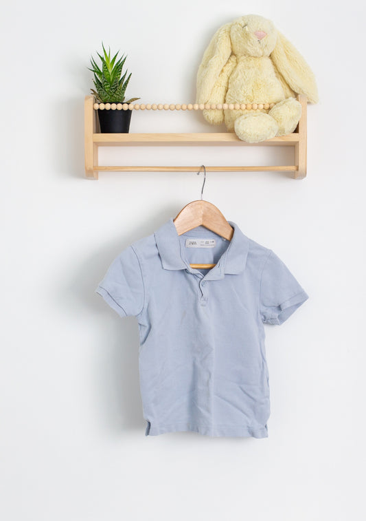 ZARA 2-3Y Light Blue Polo Play