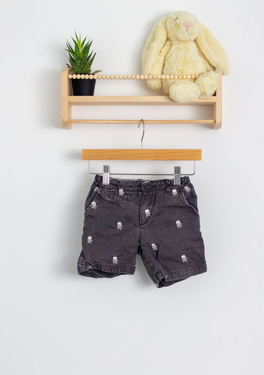 Children's Place 3T Black with white skull pattern
