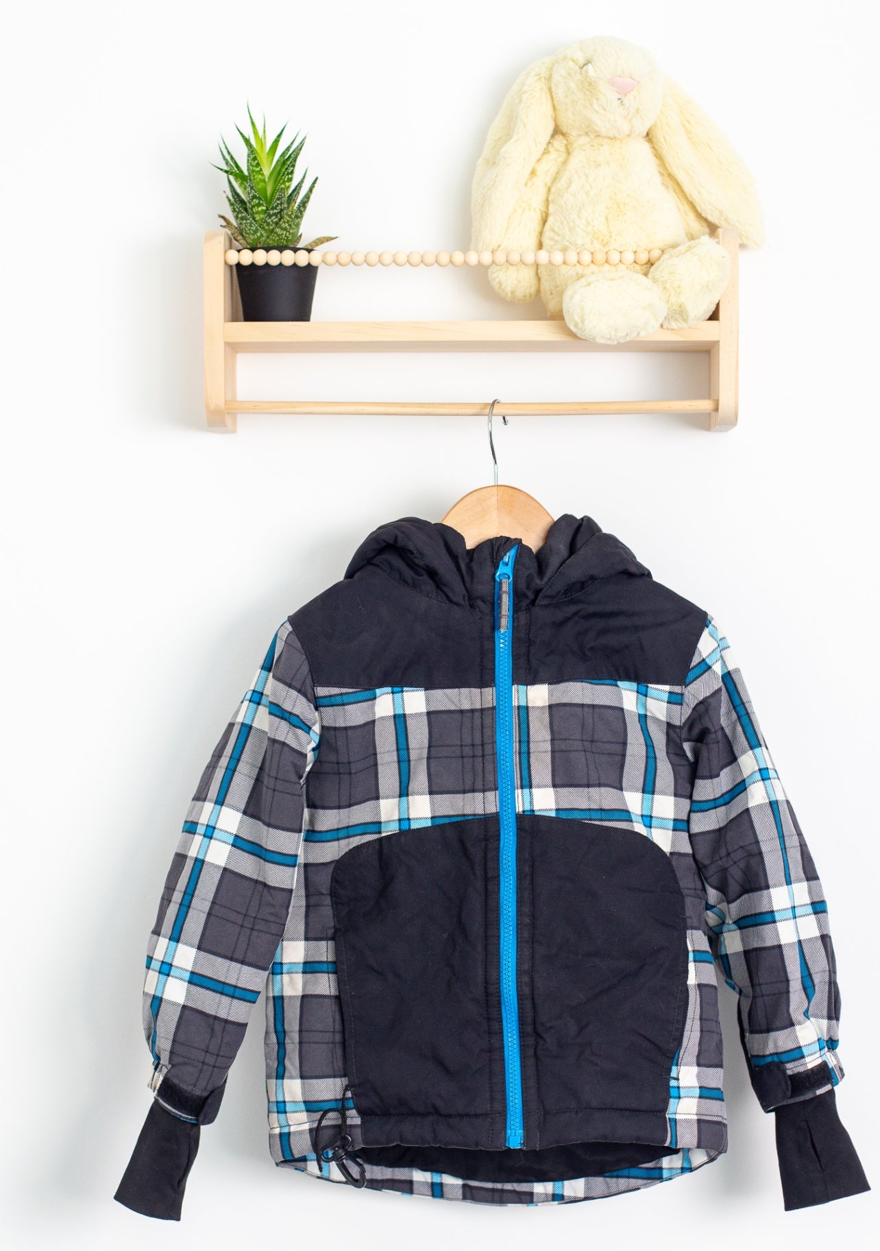Childrens Place 4T Multicolor (black, gray, white, blue) Winter Jacket