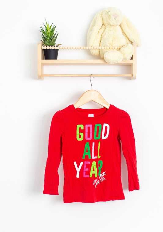 Old Navy 4T Red Christmas Shirt