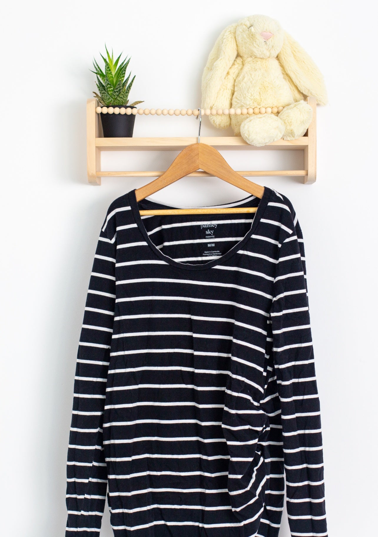 paisley sky M Black and White Stripped Long Sleeve