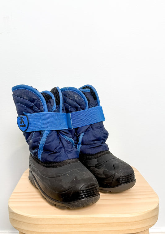 Kamik 10 Black and Blue Velcro Boots