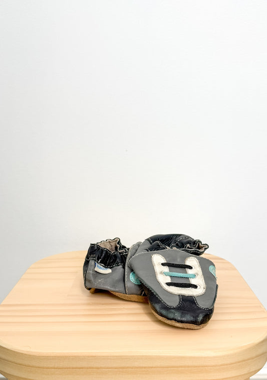 Robeez 3 Black, Gray, White, Turquoise Leather Mocassins