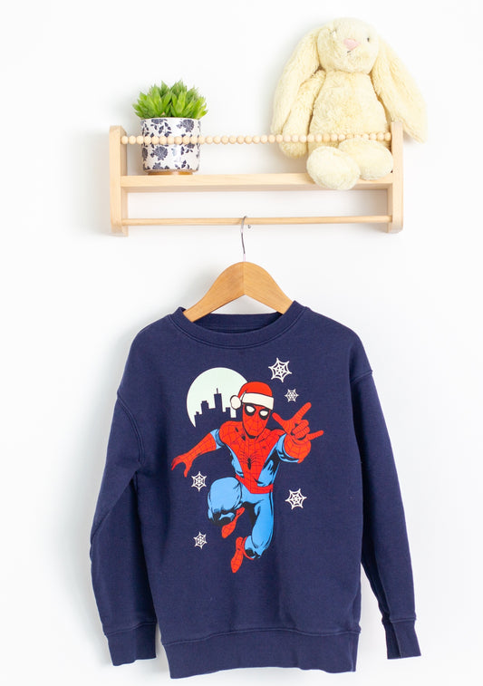 Marvel 7 Navy blue Santa Spidey Crew Neck