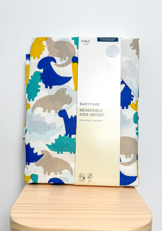 Marks And Spencers Double Dinosaur Duvet Cover and Pillow Shams
