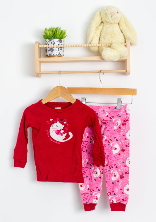 GYMBOREE 2T Pink and Red Pajamas