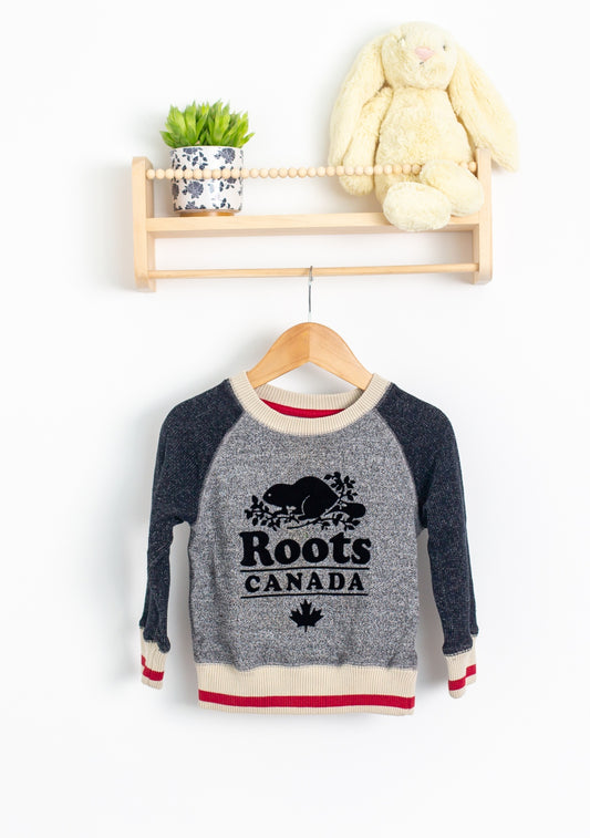 Roots 2T Grey, Black, Red, Cream Cabin Sweater