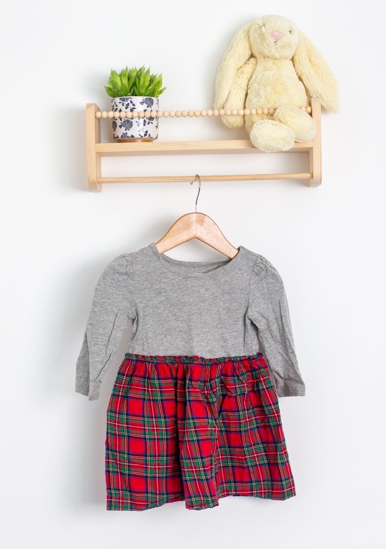 GAP 2 Gray and Red Plaid Dress