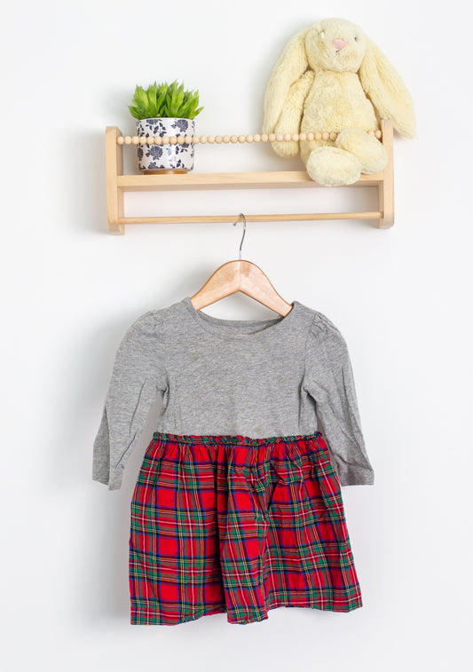 GAP 2 Gray and Red Plaid Dress