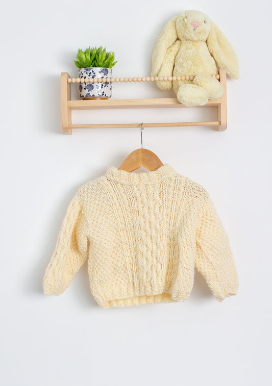 Small Shop 3Y Cream Wool Sweater