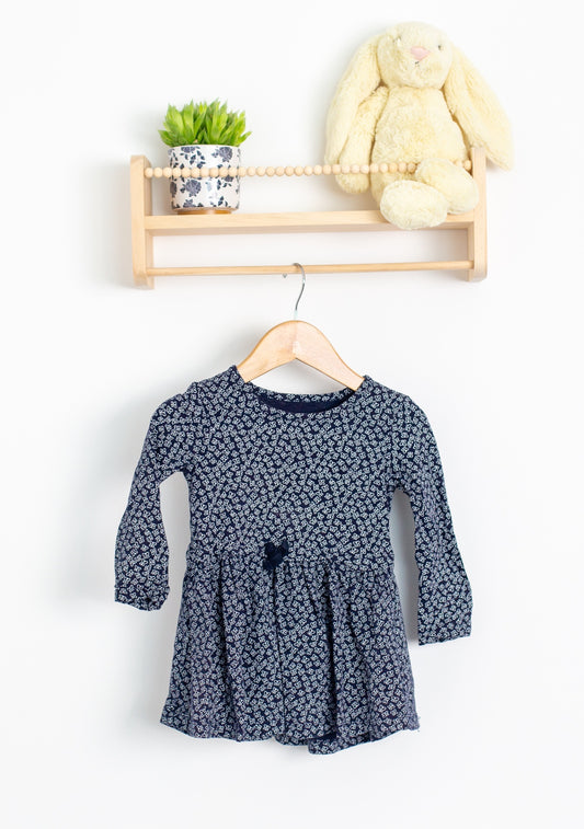 Joe Fresh 2 Navy Blue with White Pattern Dress