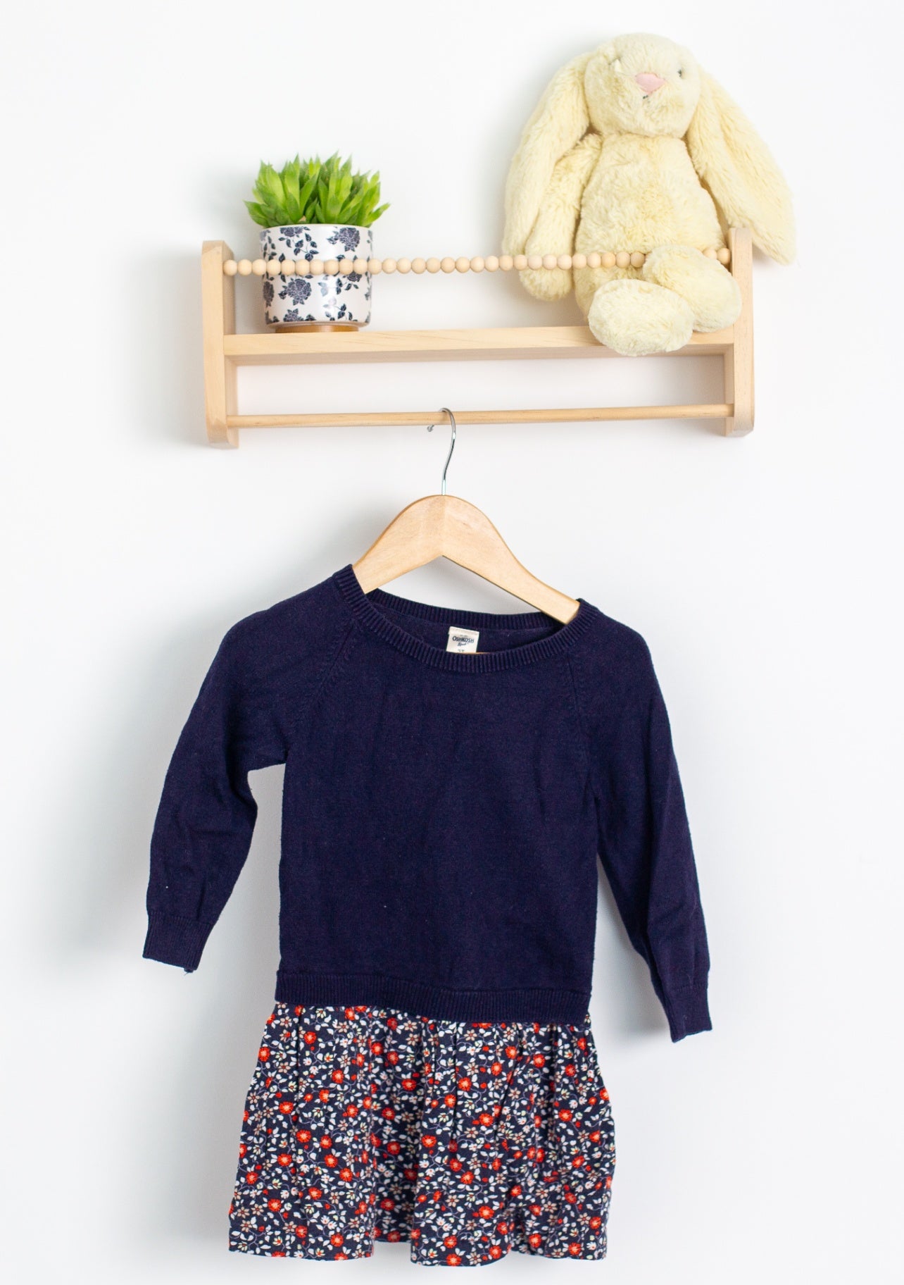 OSHKOSH 2T Navy Blue and Multicolor Dress