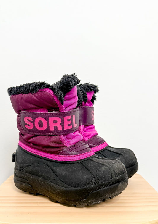 SOREL 8 Pink and Black Winter Boots